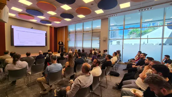 Audience watching a software quality session